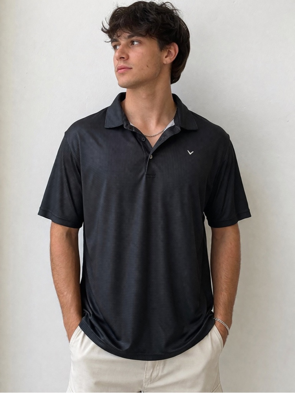 Callaway Black Men's Golf Polo with Subtle Logo
